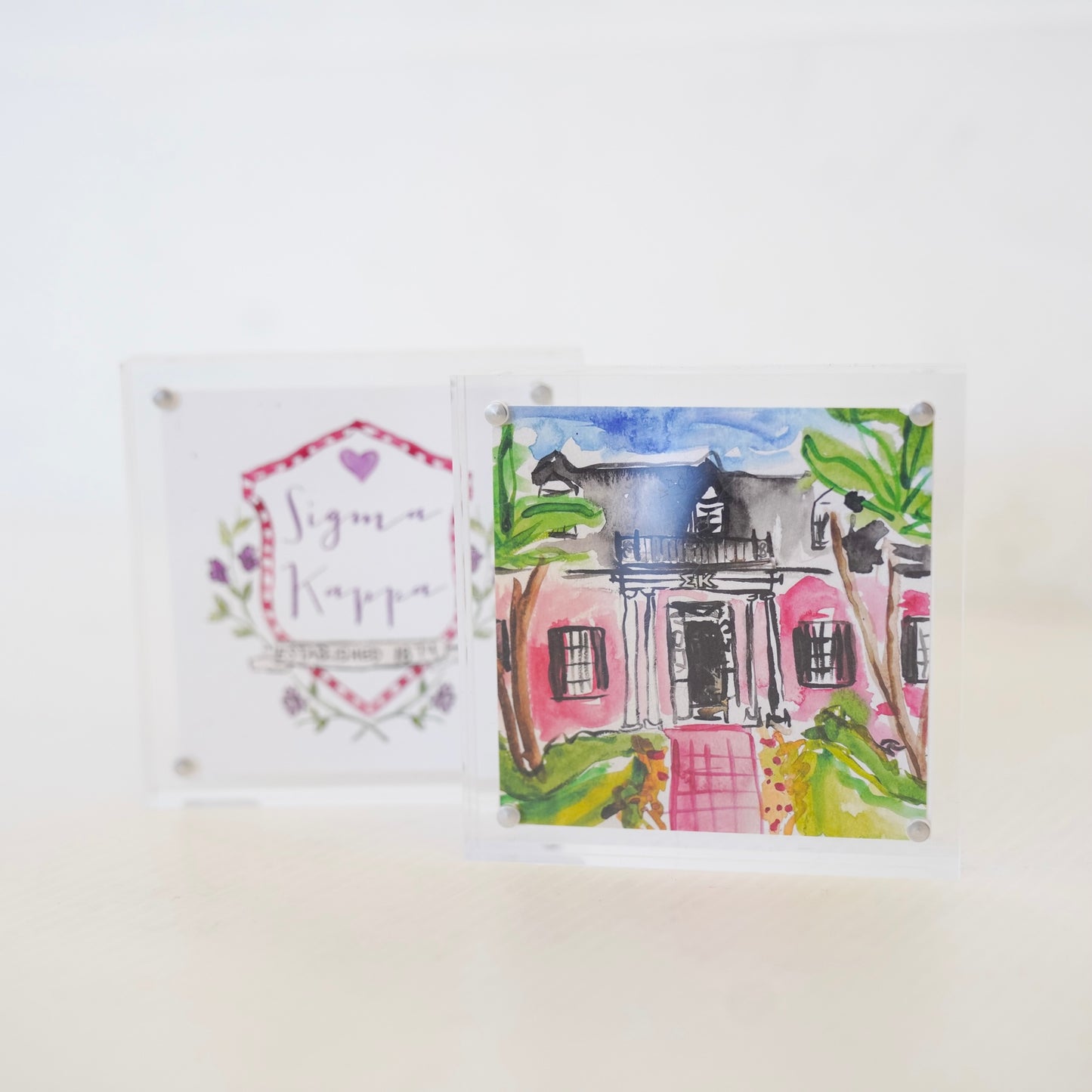 Sigma Kappa Acrylic Framed Lodge + Crest