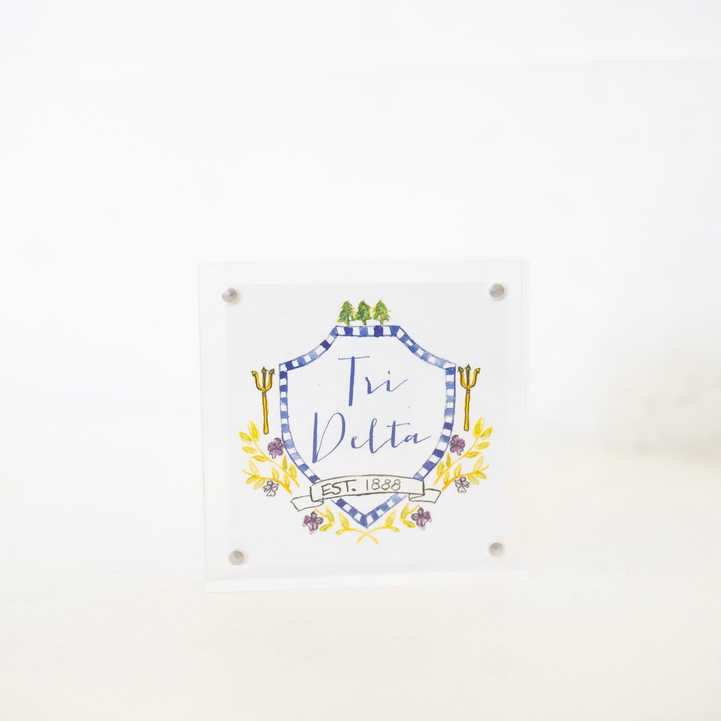Delta Delta Delta Acrylic Framed Crest
