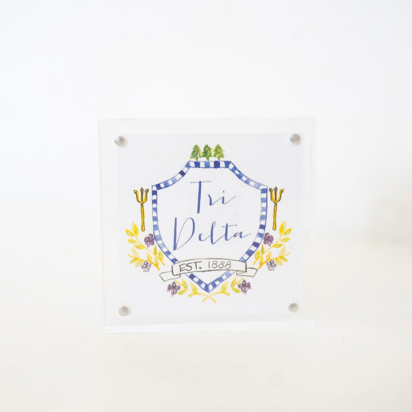 Delta Delta Delta Acrylic Framed Crest