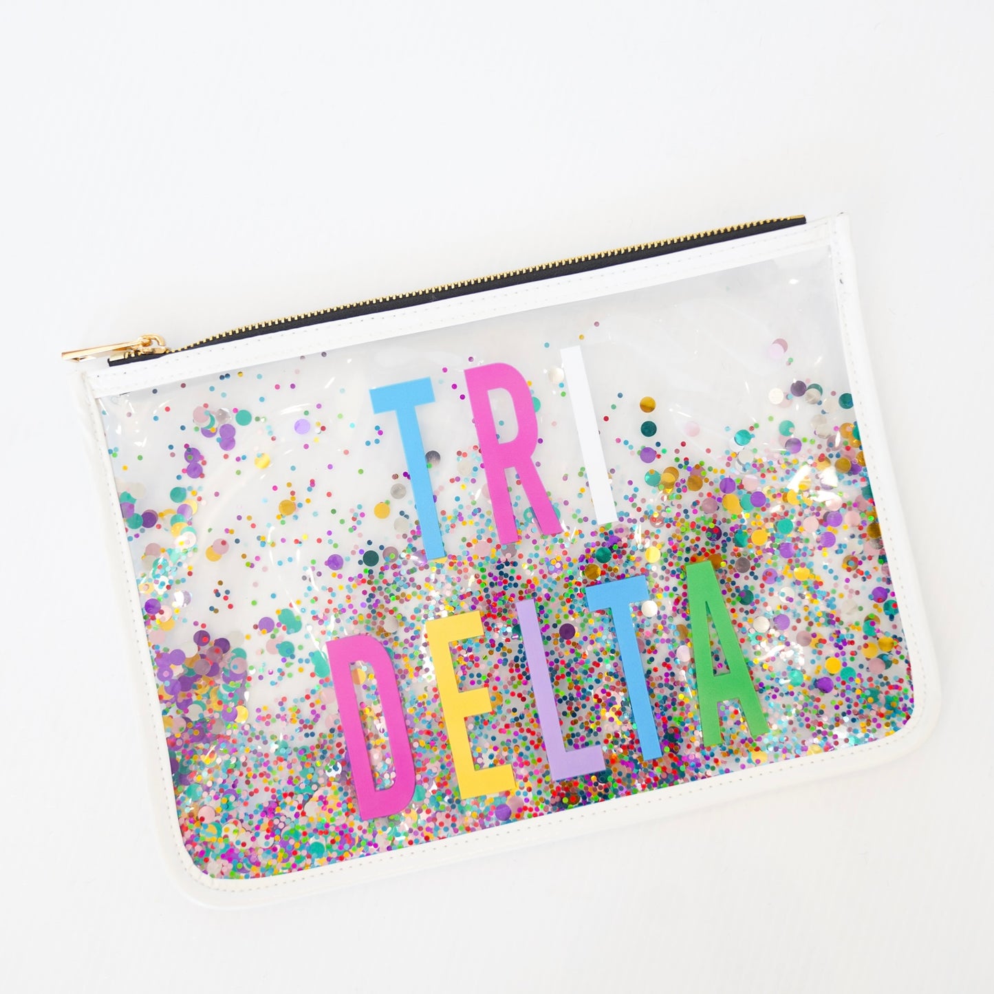 Delta Delta Delta Confetti Pouch