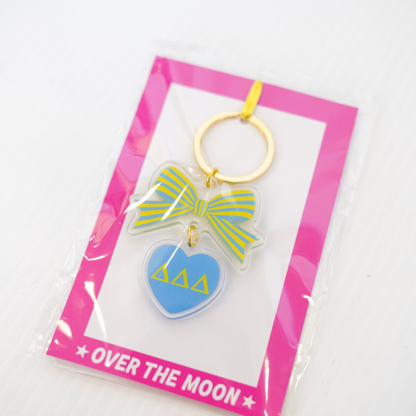 Delta Delta Delta Heart + Bow Keychain
