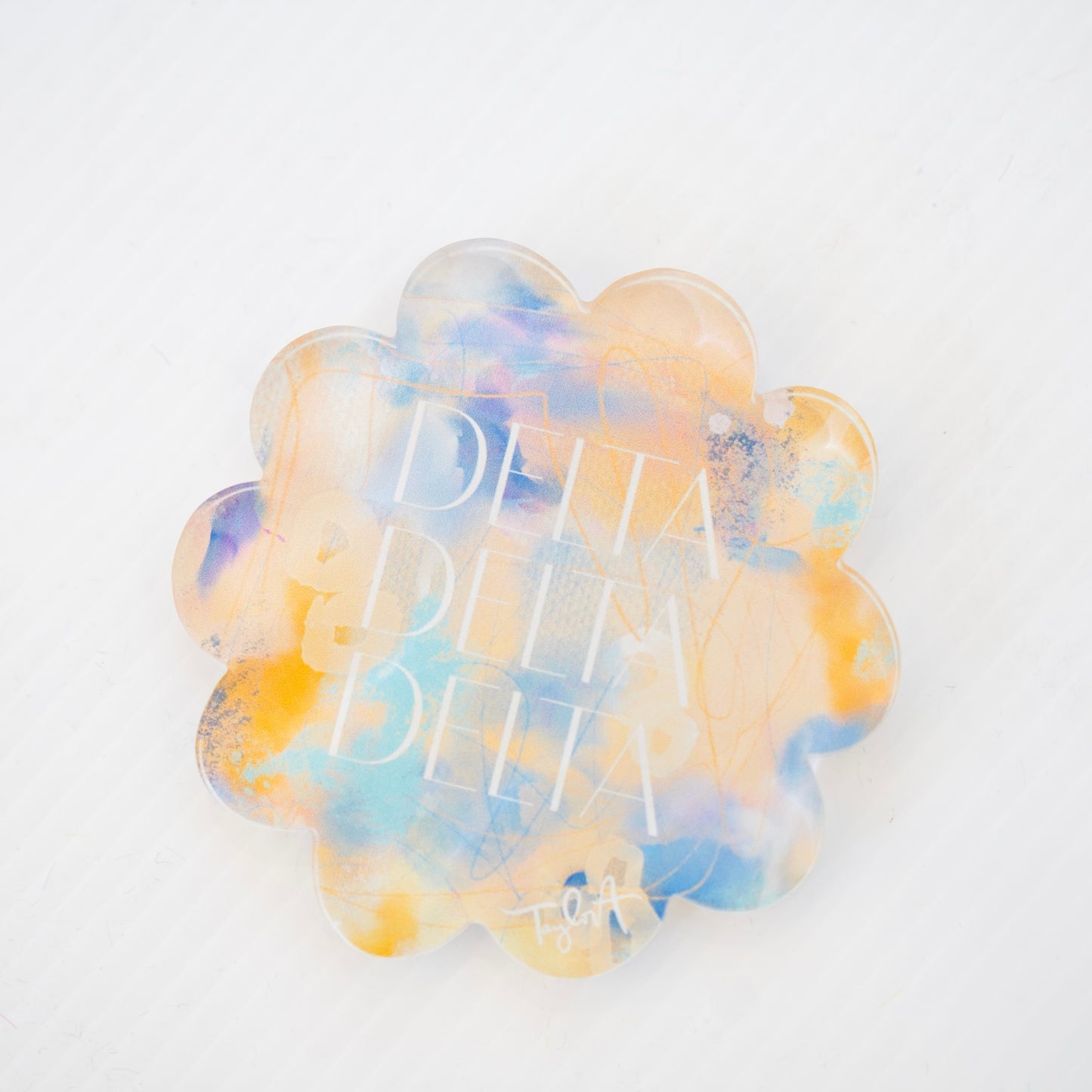 Delta Delta Delta Scalloped Coaster