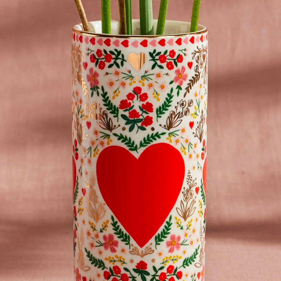 Hearts Porcelain Vase