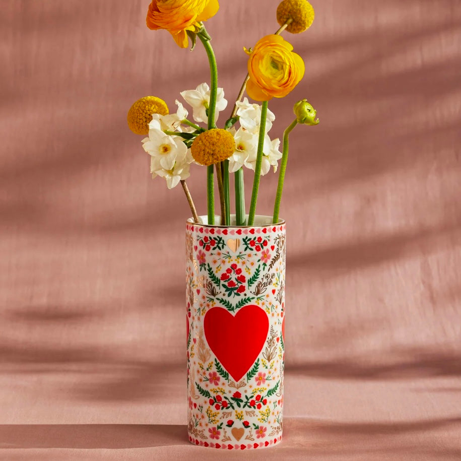 Hearts Porcelain Vase