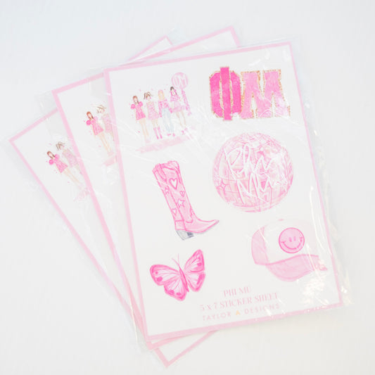 Phi Mu Sticker Sheet