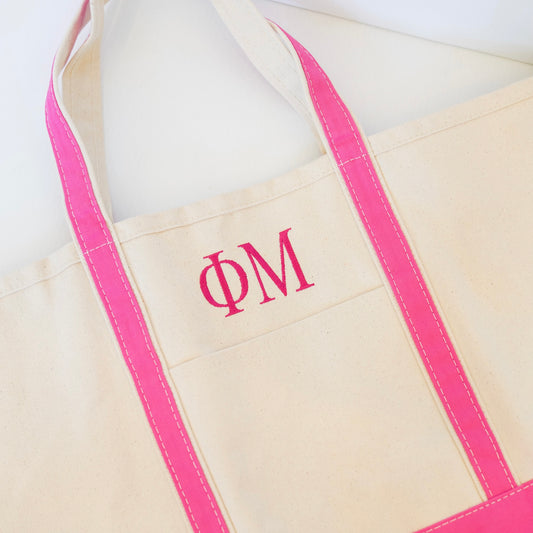 Phi Mu Canvas Tote
