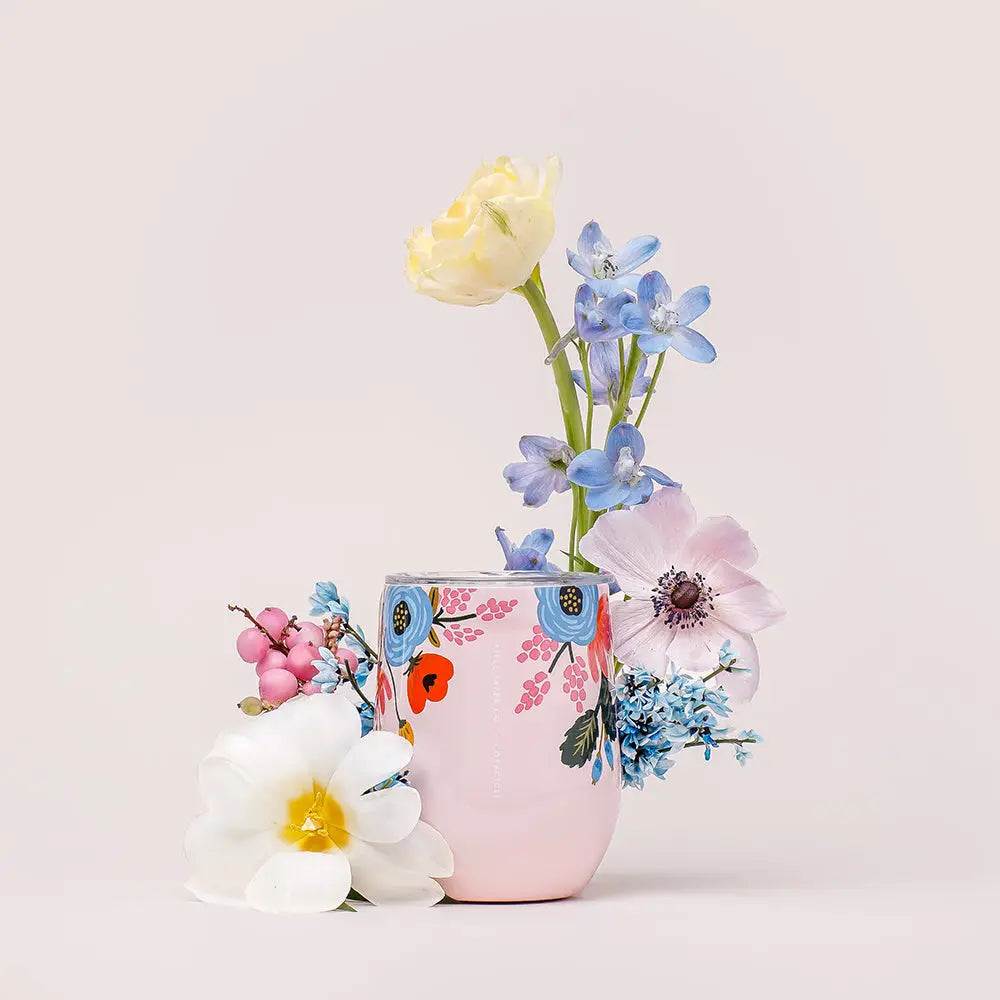 Stemless Wine in Lively Floral – 12 oz.
