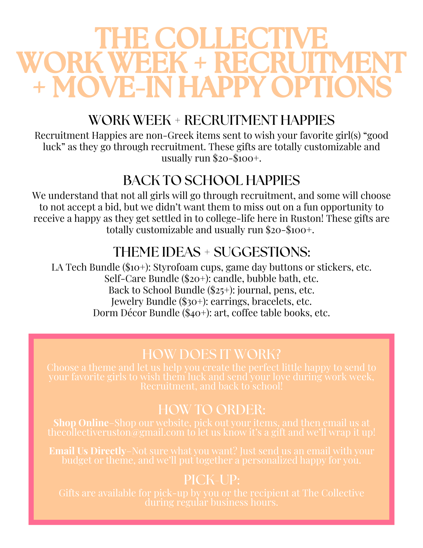 BID DAY BASKET INFORMATION GUIDE