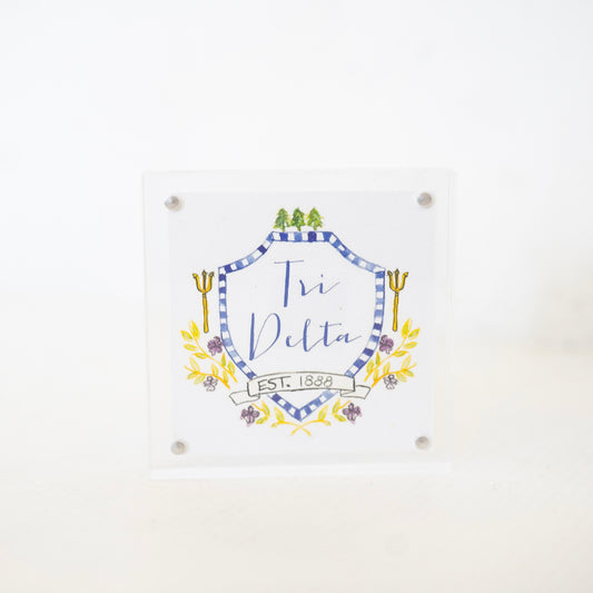 Delta Delta Delta Acrylic Framed Crest