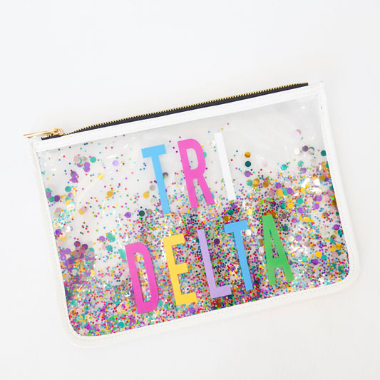 Delta Delta Delta Confetti Pouch