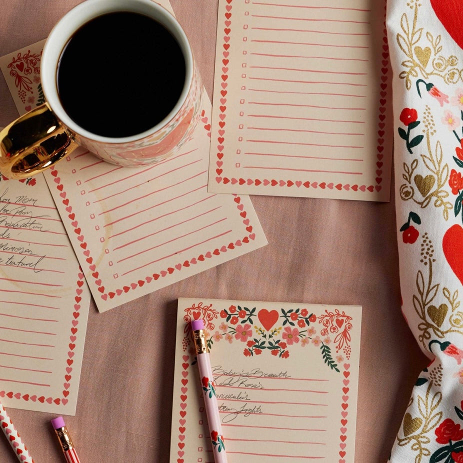 Hearts Checklist Notepad