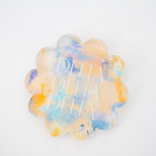 Delta Delta Delta Scalloped Coaster