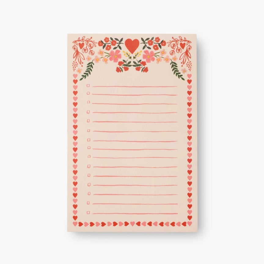 Hearts Checklist Notepad
