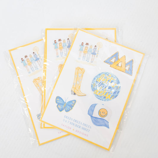 Delta Delta Delta Sticker Sheet