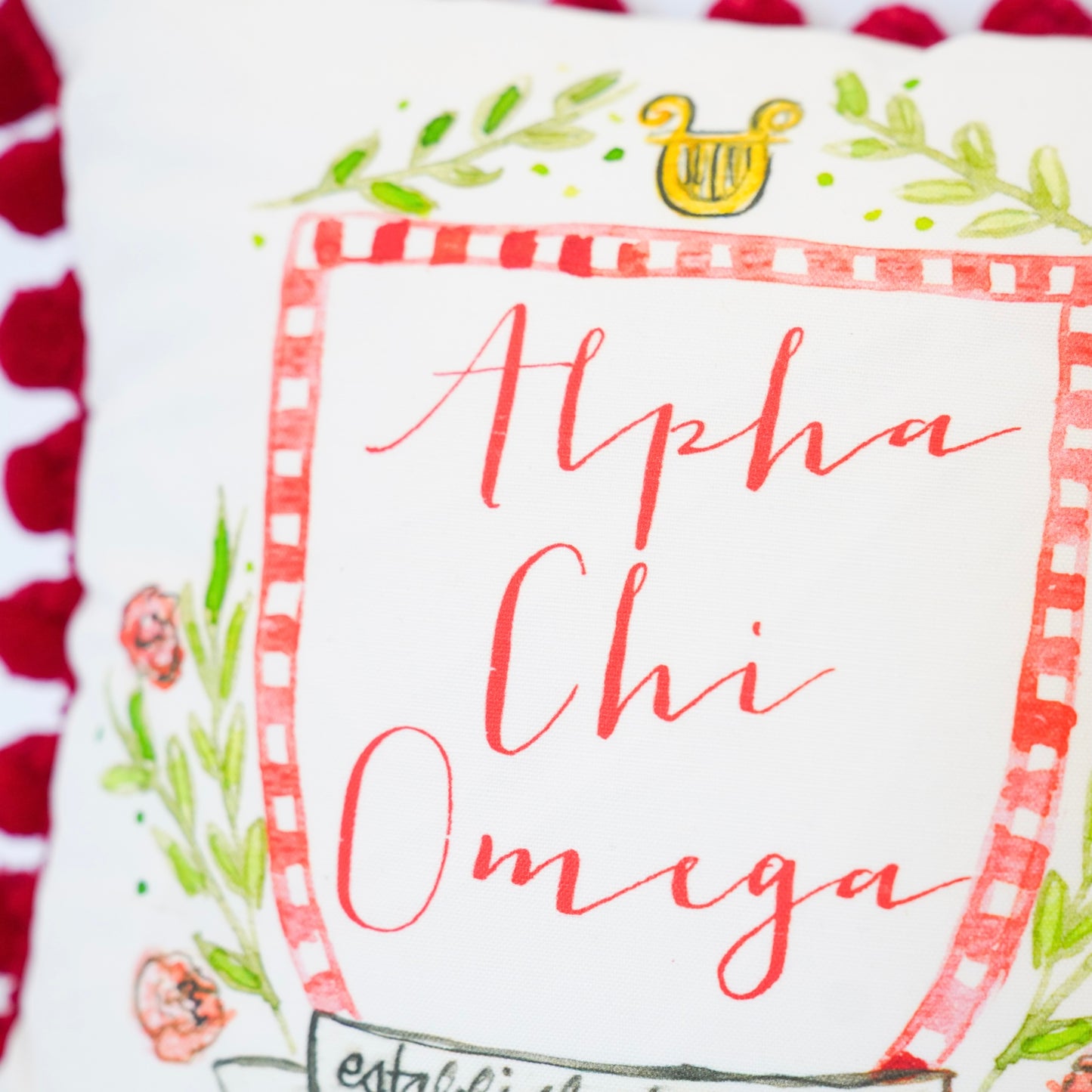 Alpha Chi Omega Crest Pillow