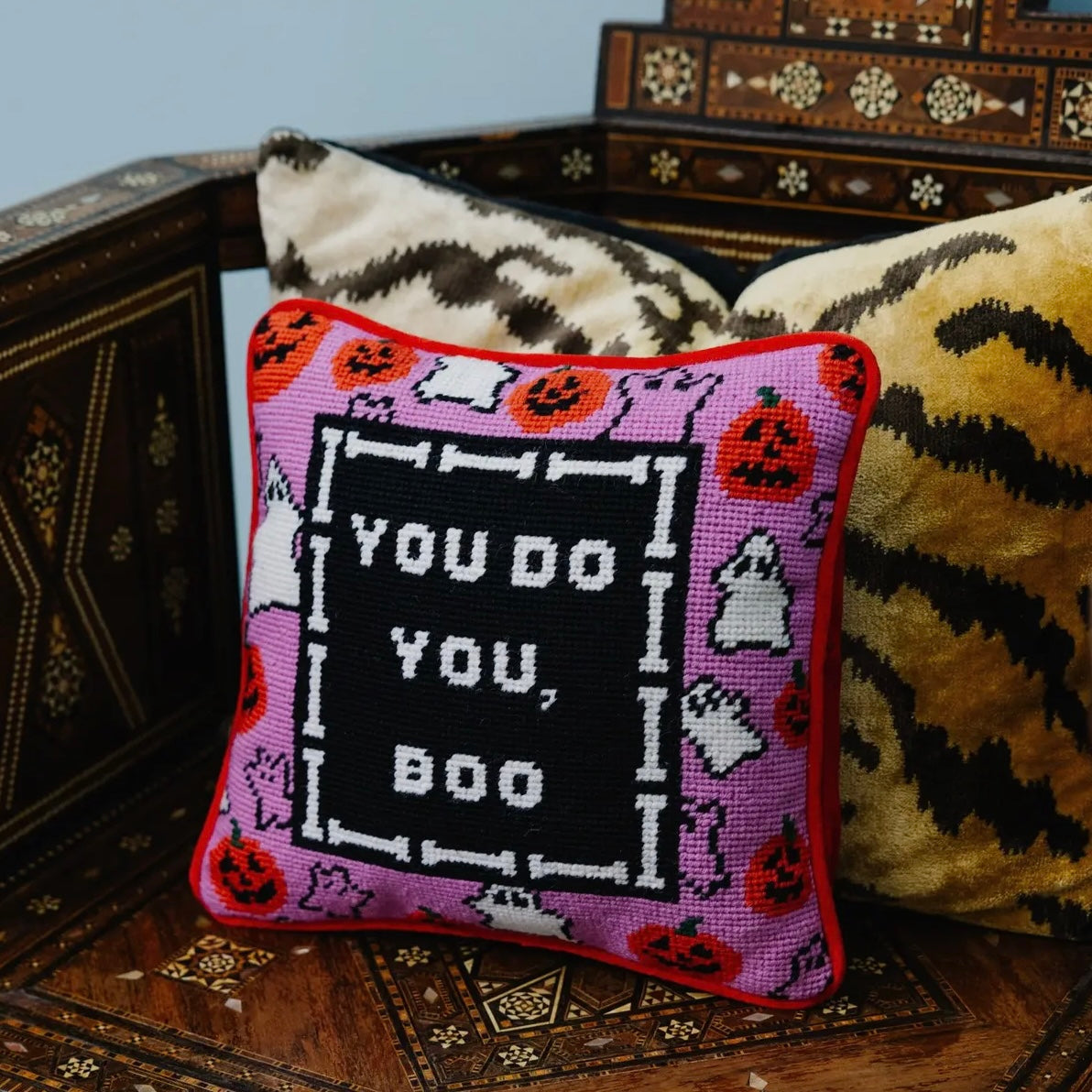 Boo Needlepoint Pillow