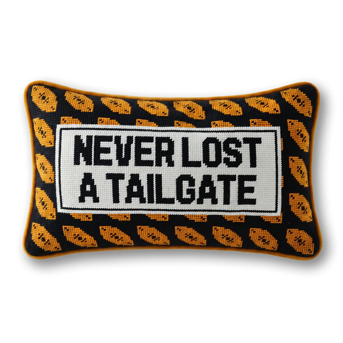 Never Lost a Tailgate Needlepoint Pillow